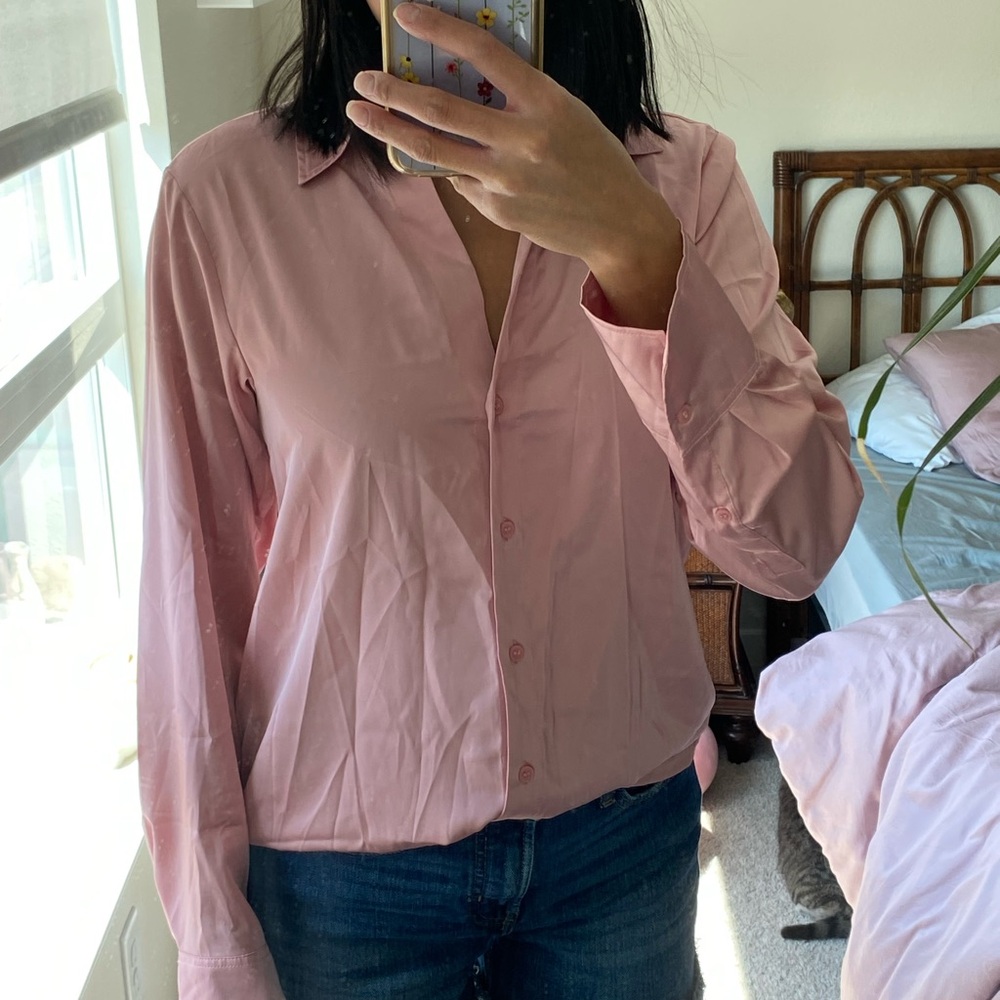 H&M Light Pink Women's Button-Down Shirt